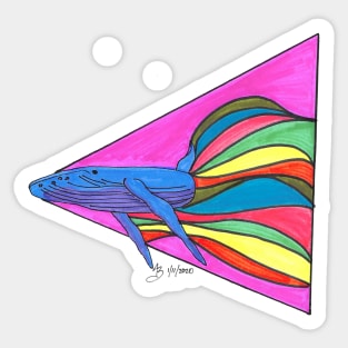 whale swimming in the current of the ocean Sticker